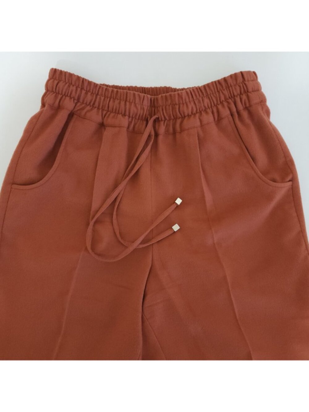 Kiton Cashmere Trousers Drawstring Ankle Pants Sz 42 Italy Orange - Picture 4 of 16